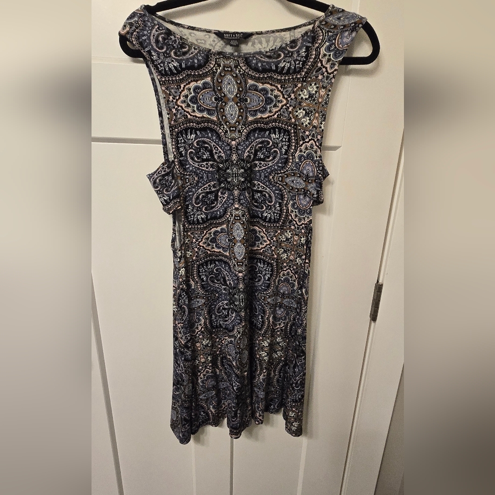 American Eagle Outfitters Blue and Black Paisley Maxi Dress
